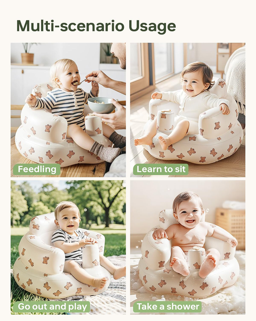 Safe & Comfy Inflatable Baby Chair with Inbuilt Air pump