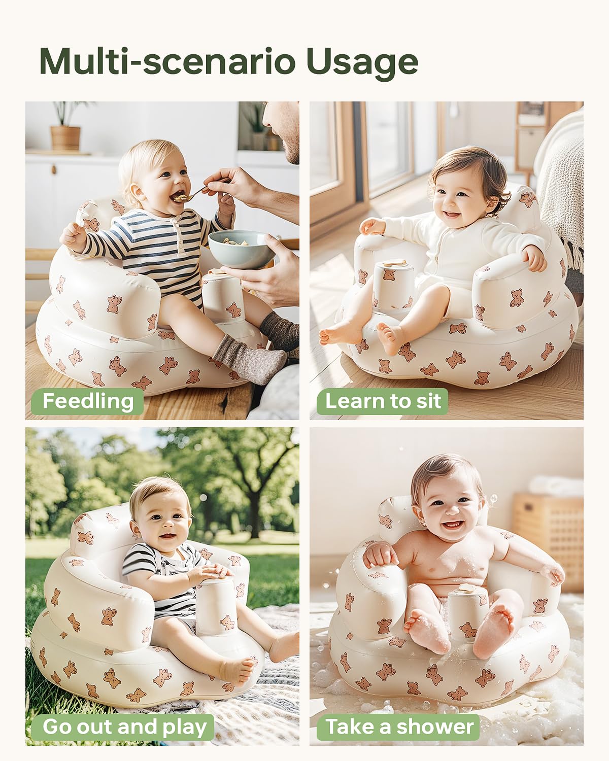 Safe & Comfy Inflatable Baby Chair with Inbuilt Air pump